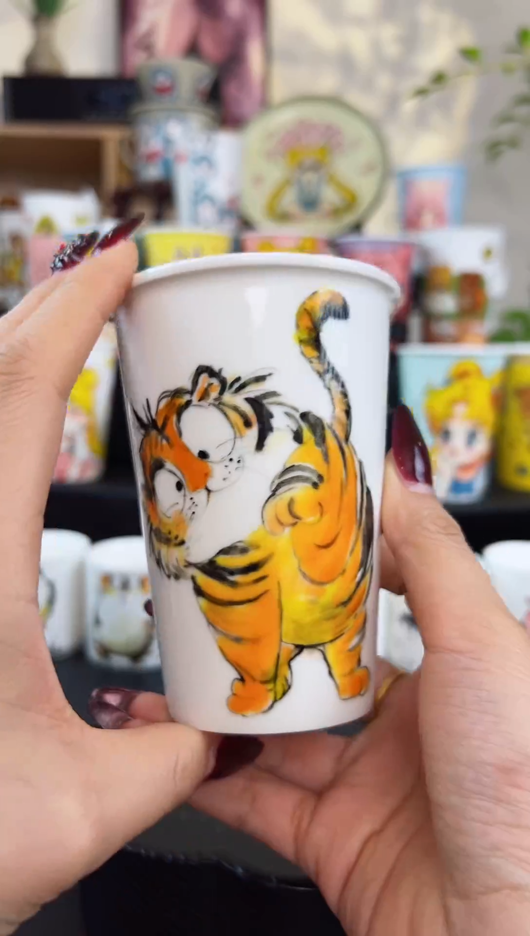 【闪购商品】摆件笙笙漫 手工手绘陶瓷杯杯