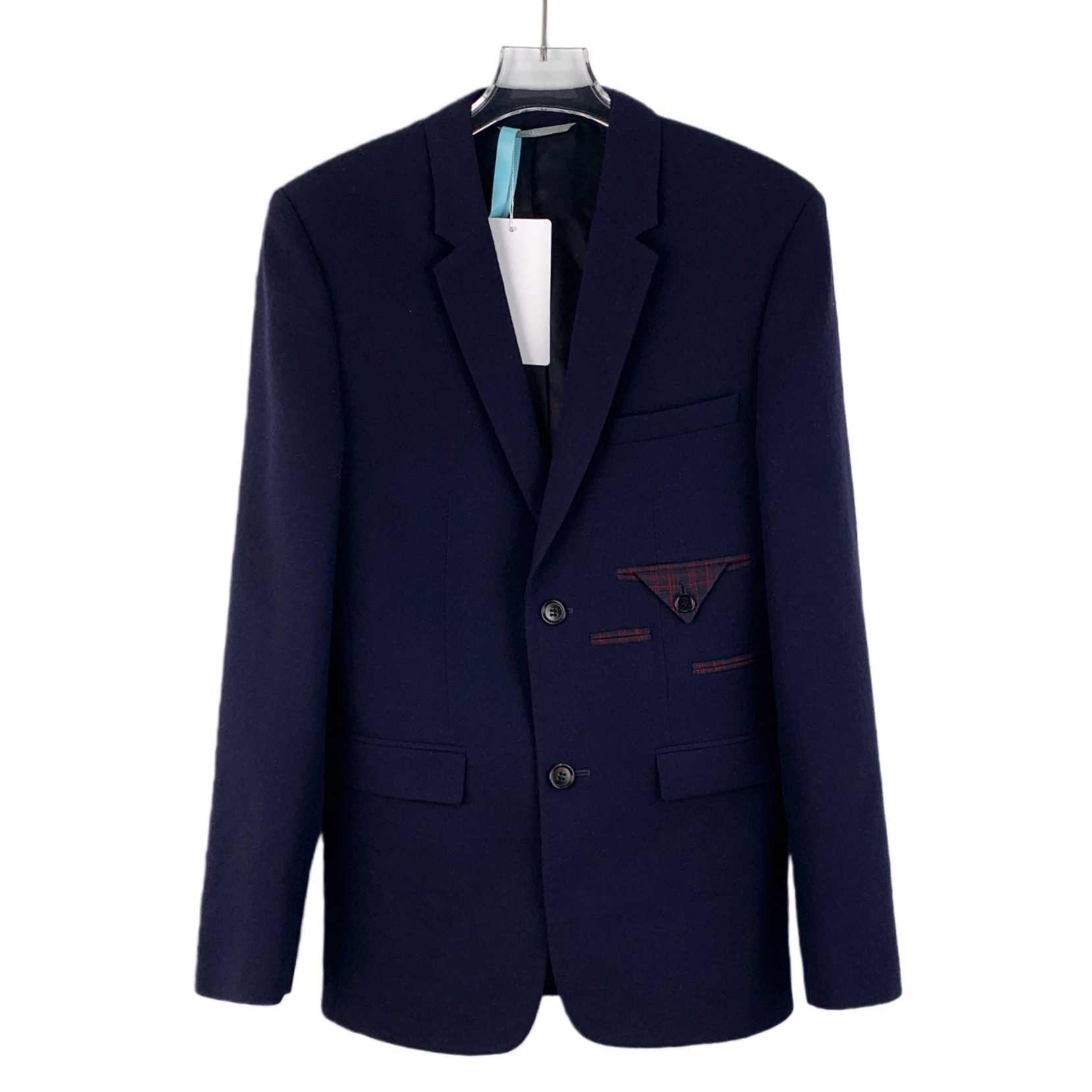 99新 DIOR/迪奥  KM0750  三角标羊毛翻领单排扣长袖西装 42码