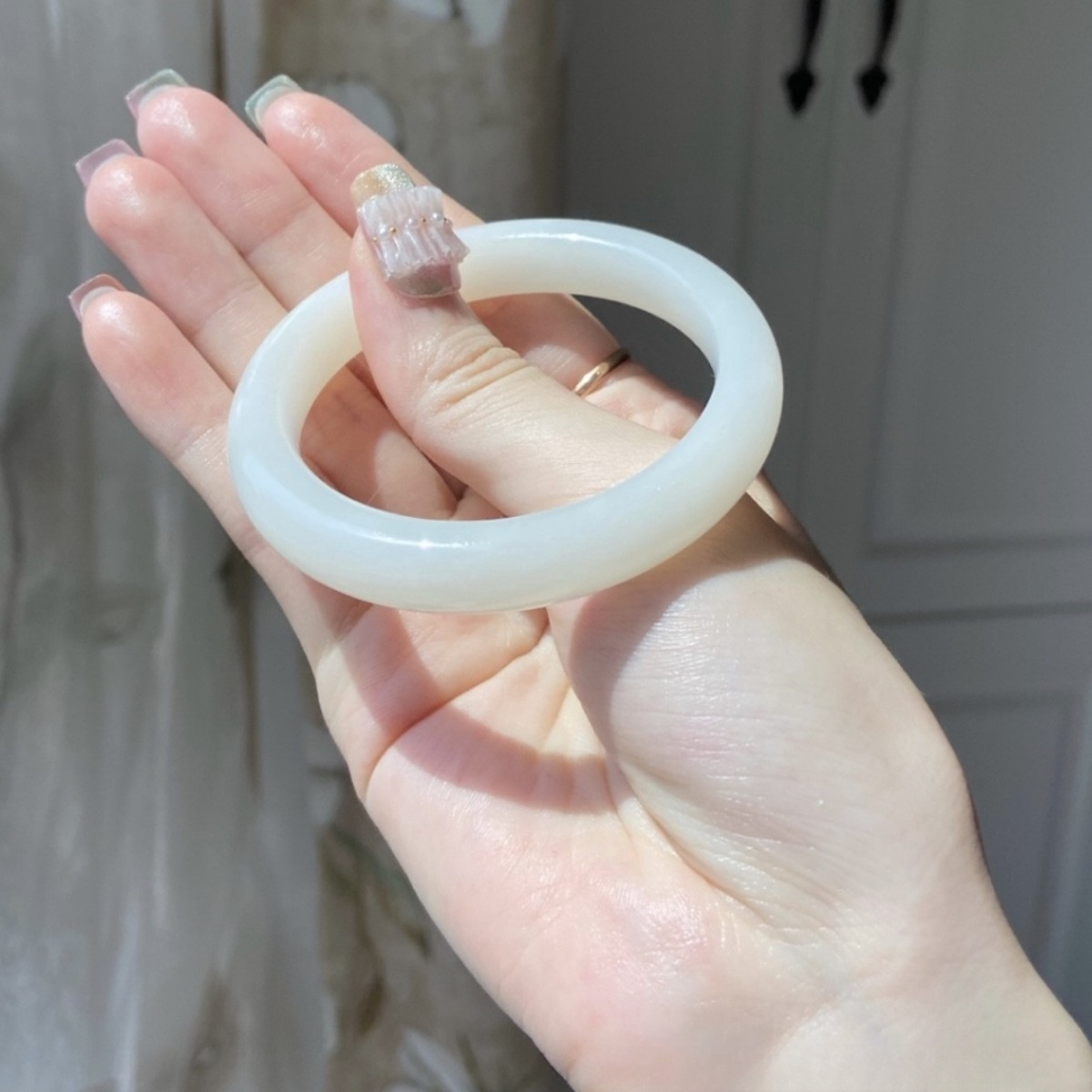 【现货现发】白月光手镯女款白色精美平安镯美人镯