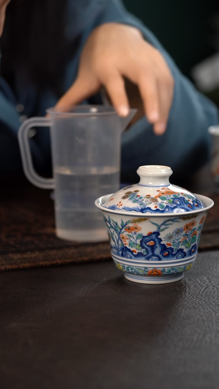 【闪购商品】杯云霞珍藏五彩秋鸣小马蹄盖碗