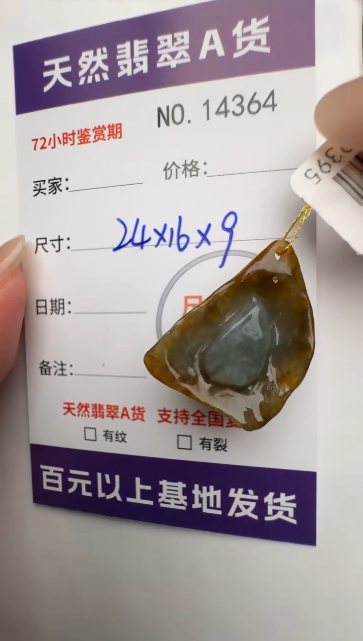 【闪购商品】翡翠颈饰未镶嵌原石14364