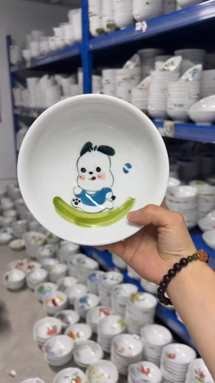 瓷片景德镇陶瓷食品级手绘釉中彩-壮壮碗
