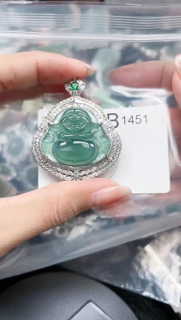 【闪购商品】翡翠颈饰未镶嵌1451赠皮绳