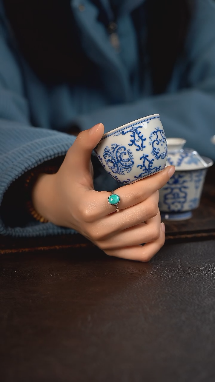 【闪购商品】杯聚澜堂忍冬纹缸杯