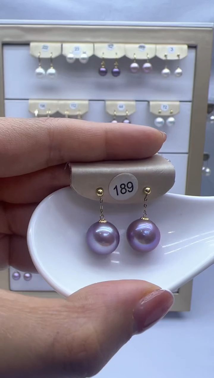 【闪购商品】淡水珍珠耳饰18K金镶嵌189