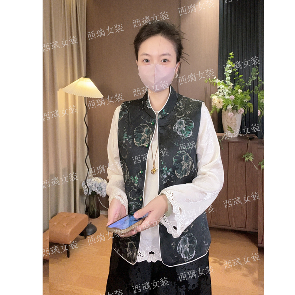 【玉露兰】双面双穿】渐变色新中式秋季马甲刺绣马夹女中国风高级感