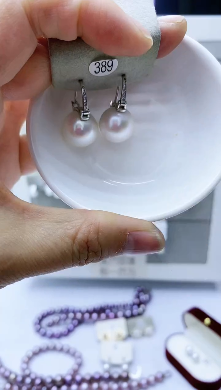【闪购商品】淡水珍珠耳饰银S925镶嵌389