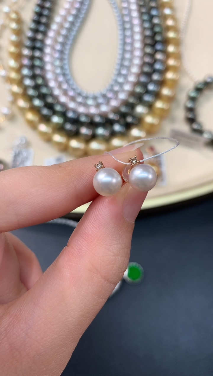 【闪购商品】海水珍珠耳饰18K金镶嵌A280多样性发一件|1380