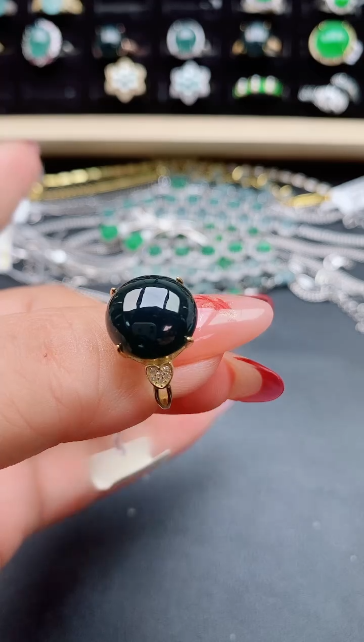 【闪购商品】翡翠戒指银S925镶嵌508505