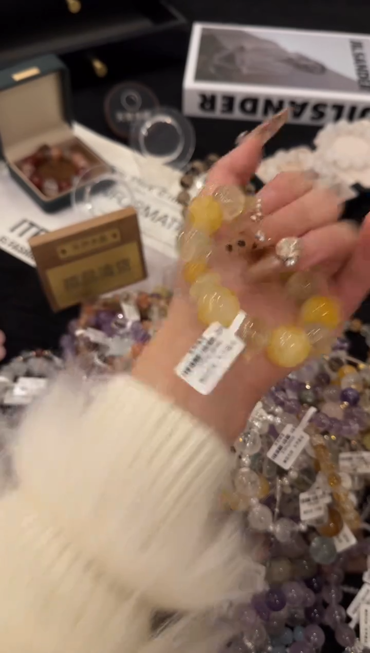 合金手链水晶黄胶花x3150