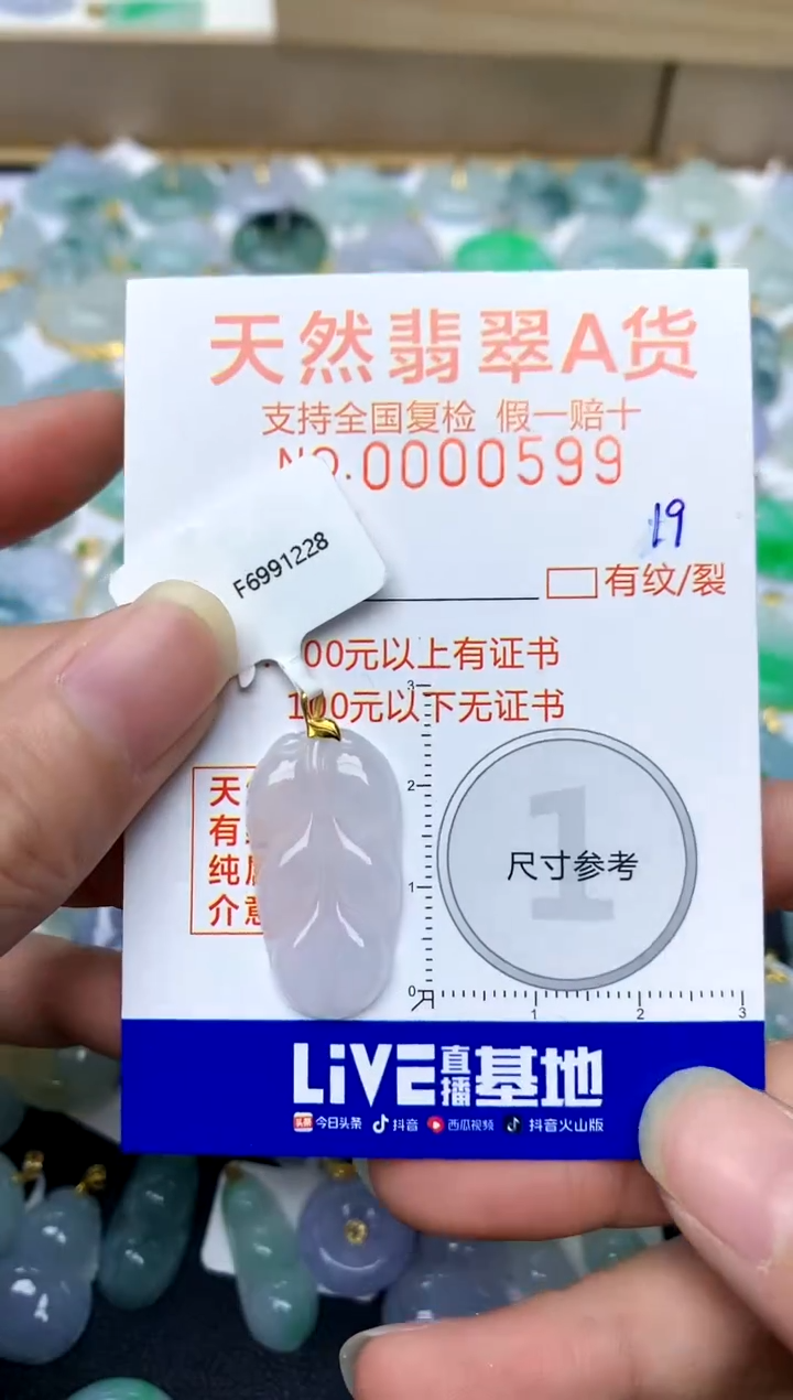 【闪购商品】翡翠颈饰18K金镶嵌19天然A货翡翠