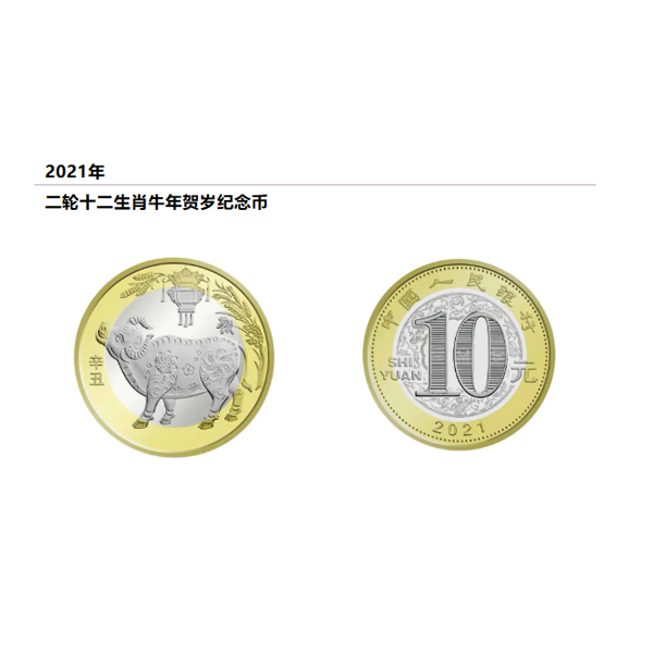 法定货币2021牛年生肖纪念币（袋装）