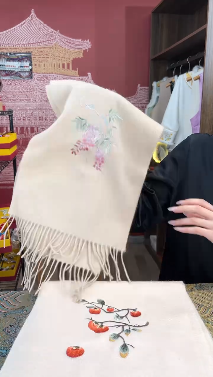 【闪购商品】刺绣苏绣手工刺绣丝巾扣 