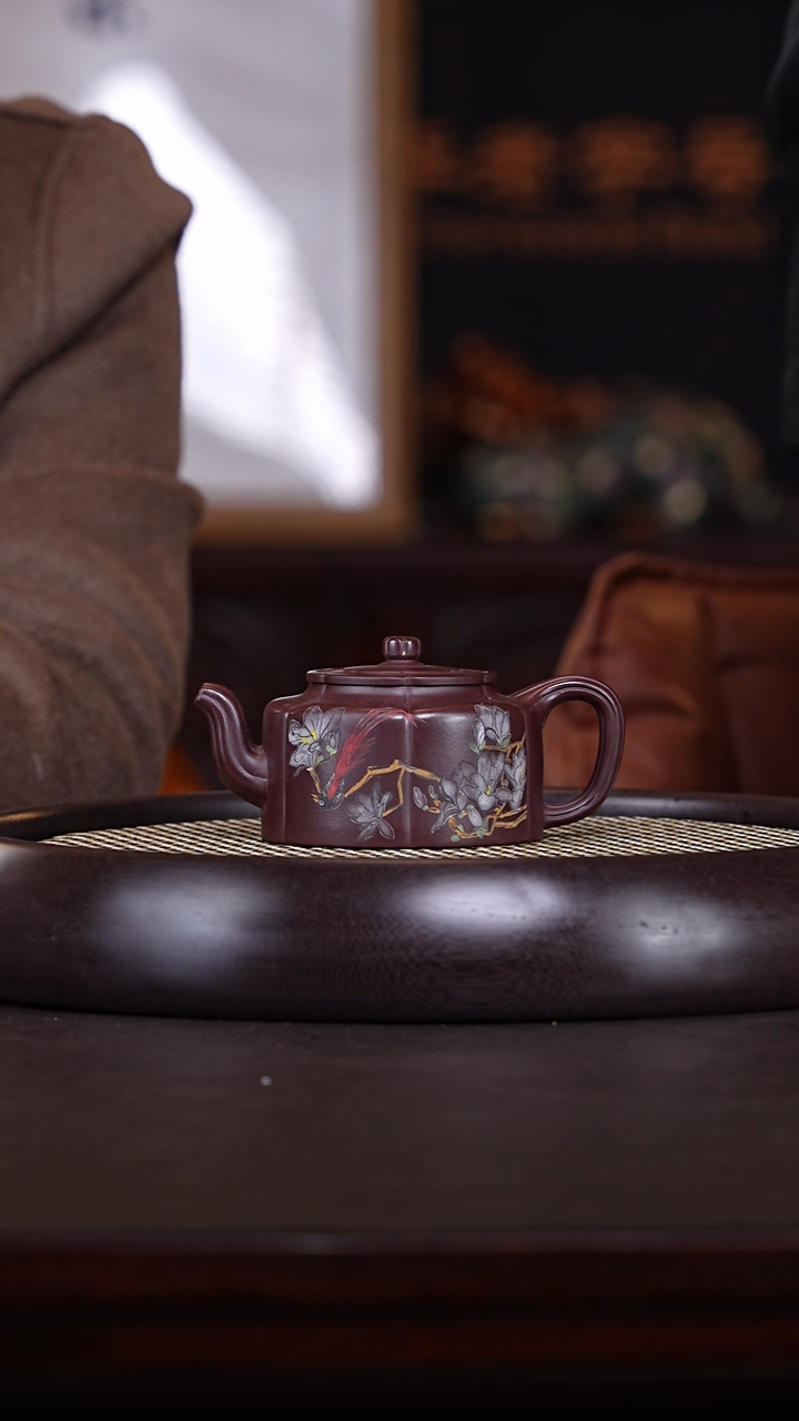 【闪购商品】紫砂茶壶储立强21-86 深井紫泥梅花周盘