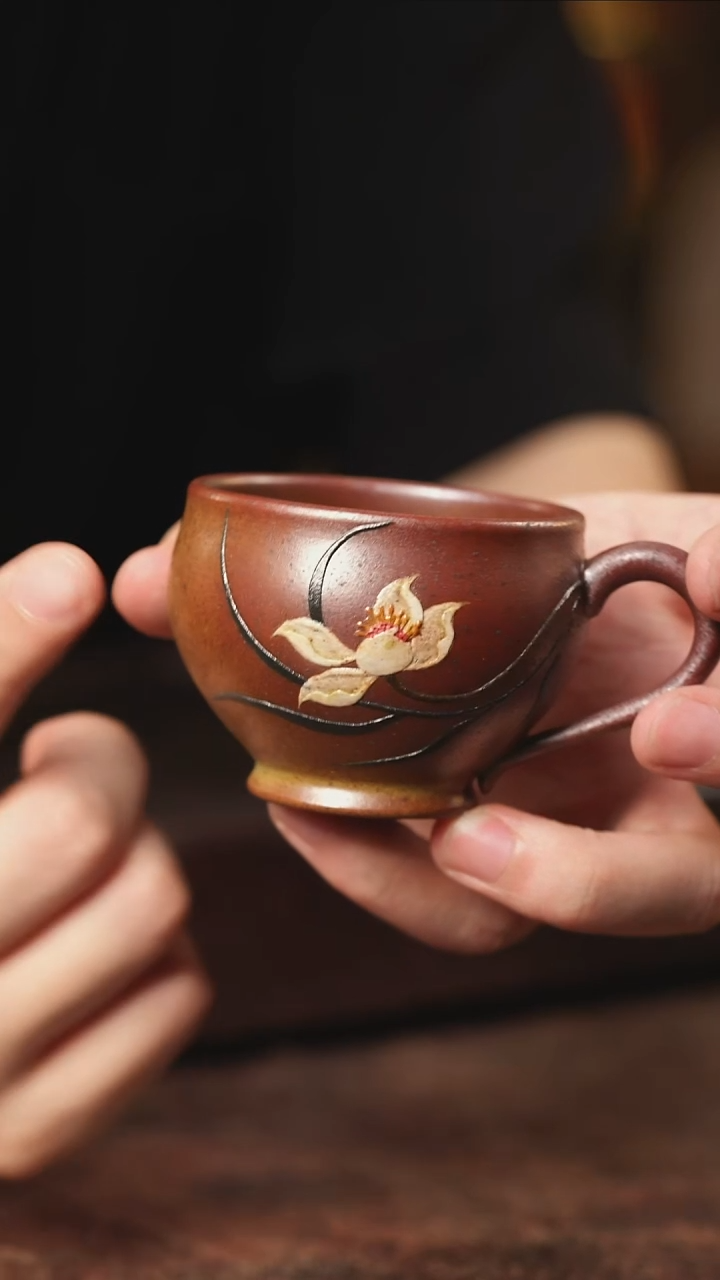 茶壶紫砂柴烧兰花杯