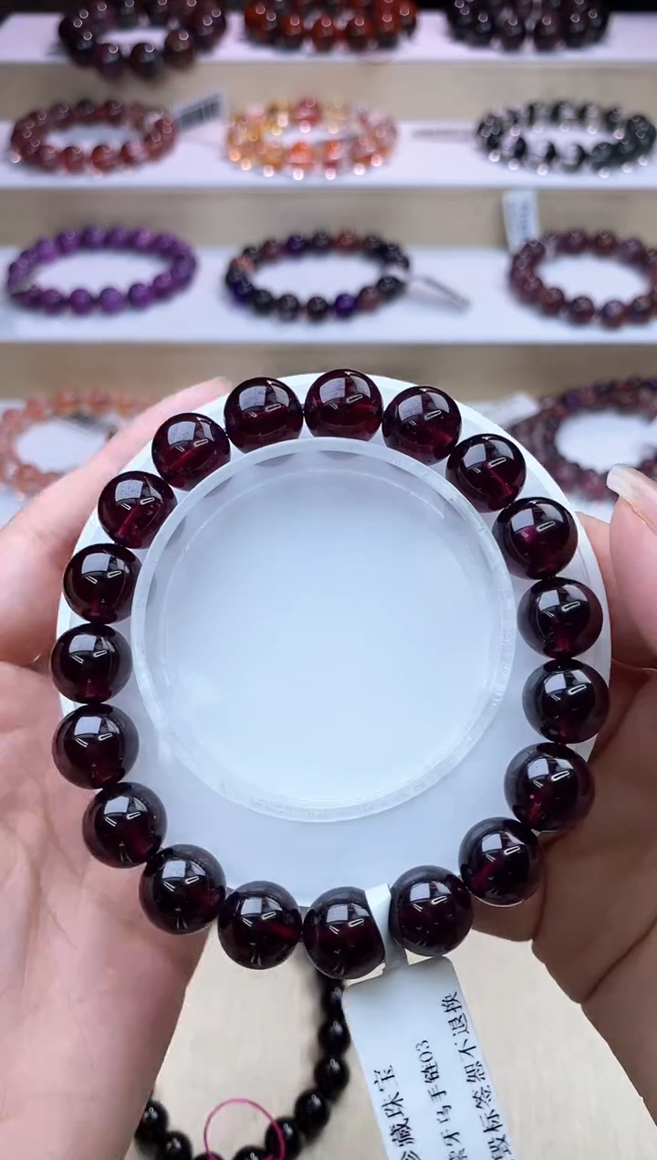 【闪购商品】石榴石（紫牙乌）手链未镶嵌紫牙乌单圈11m+