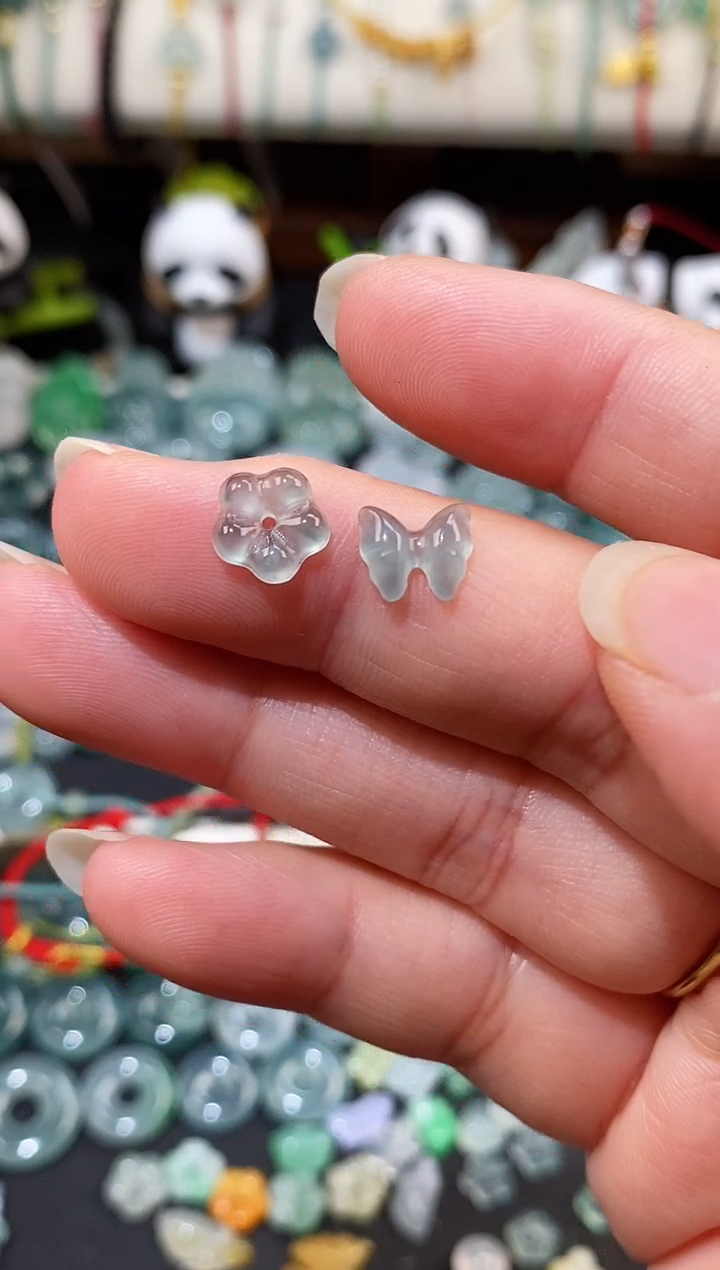 散珠翡翠蝶恋花裸石