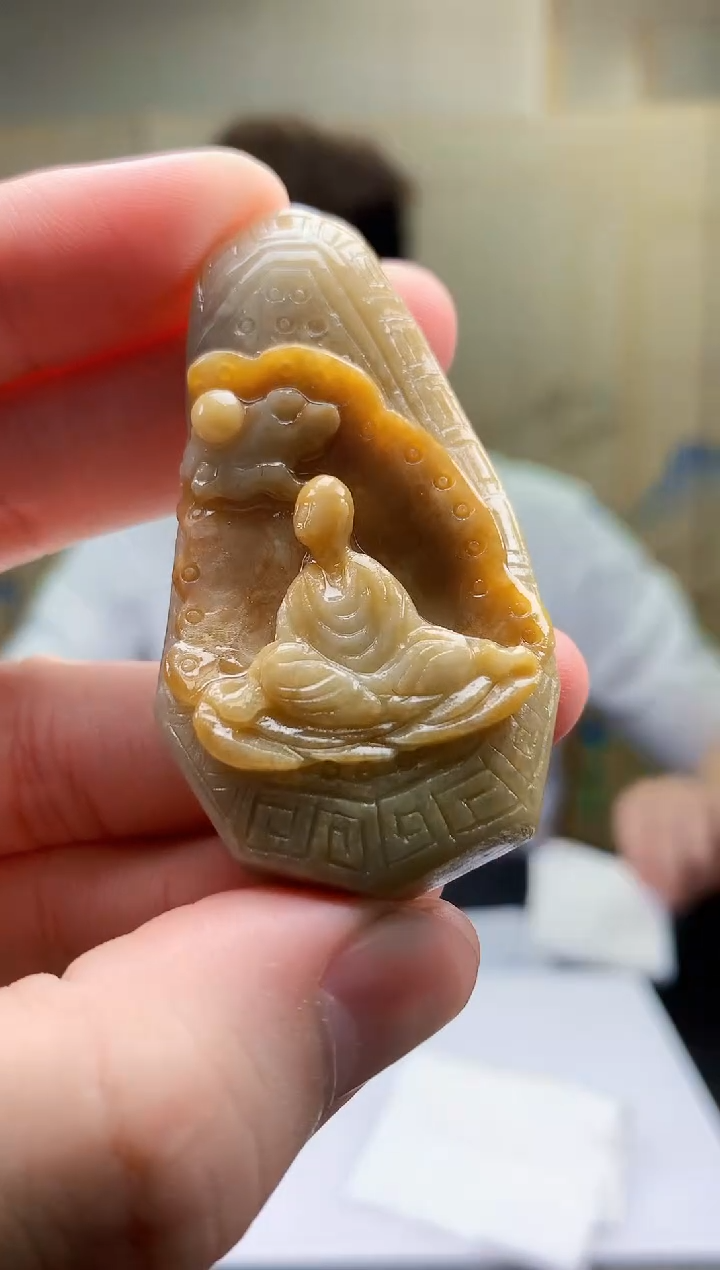 【闪购商品】定制翡翠未镶嵌4868bb-毛货挂件28