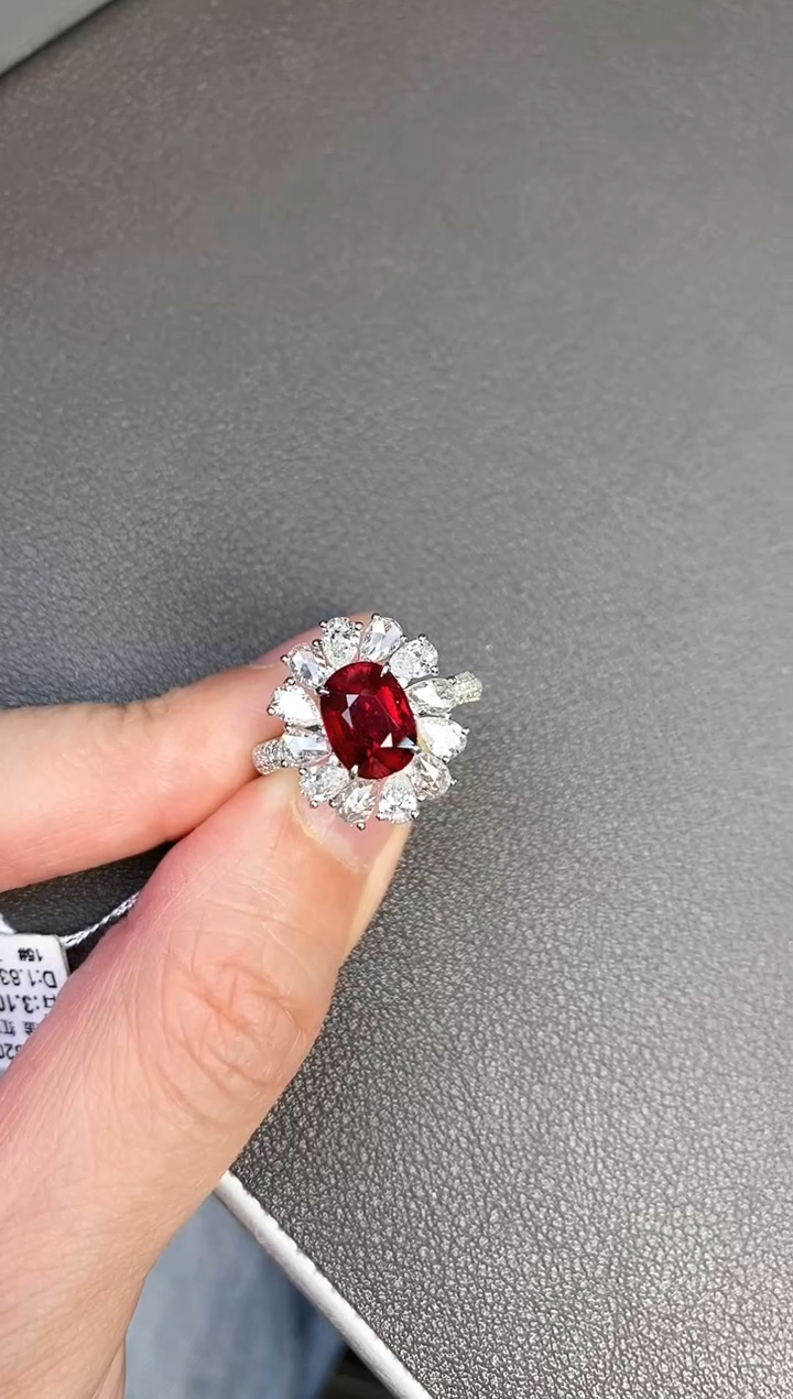 【闪购商品】红宝石戒指18K金镶嵌3.1ct/新年开工价