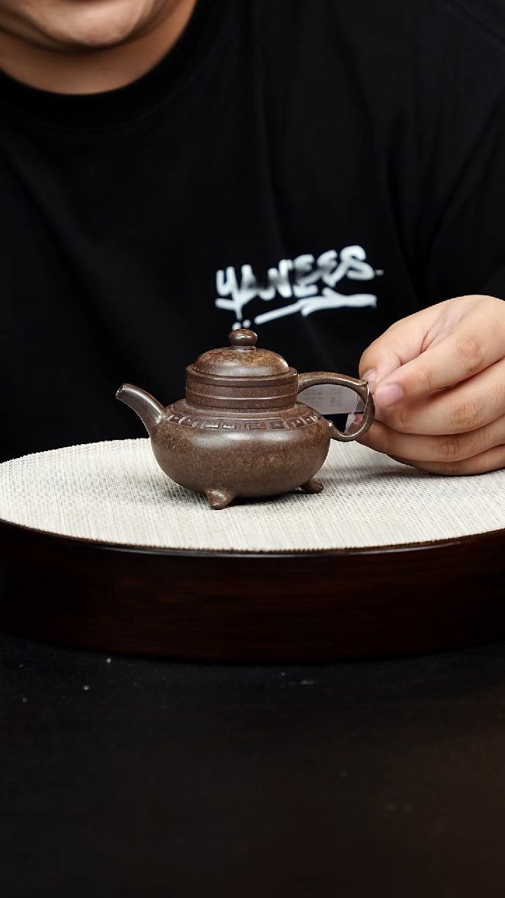 茶壶紫砂古卣傲雪 五彩段