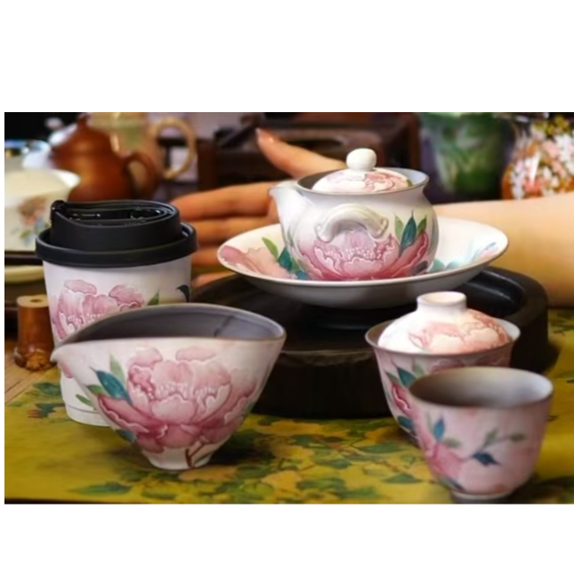 老岩泥白泥富贵牡丹套装