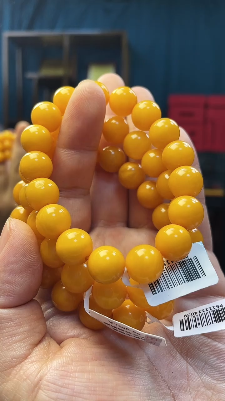 手串琥珀未镶嵌蜜蜡圆珠手串（多样性发其一）