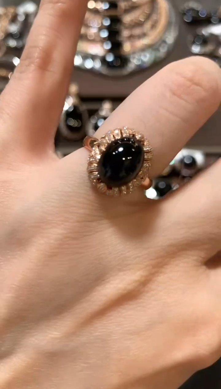 18K金镶嵌戒指翡翠m172   