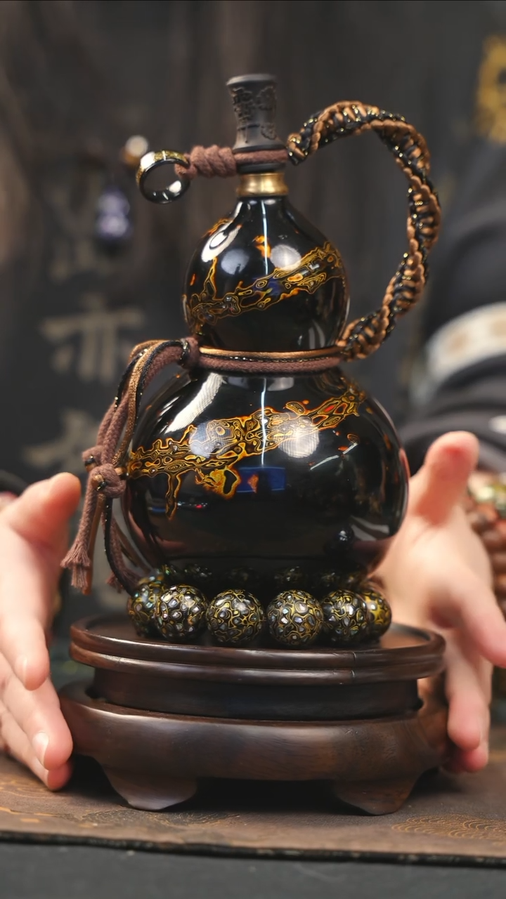 【闪购商品】YN203漆艺酒葫芦不包手串及旋转底座