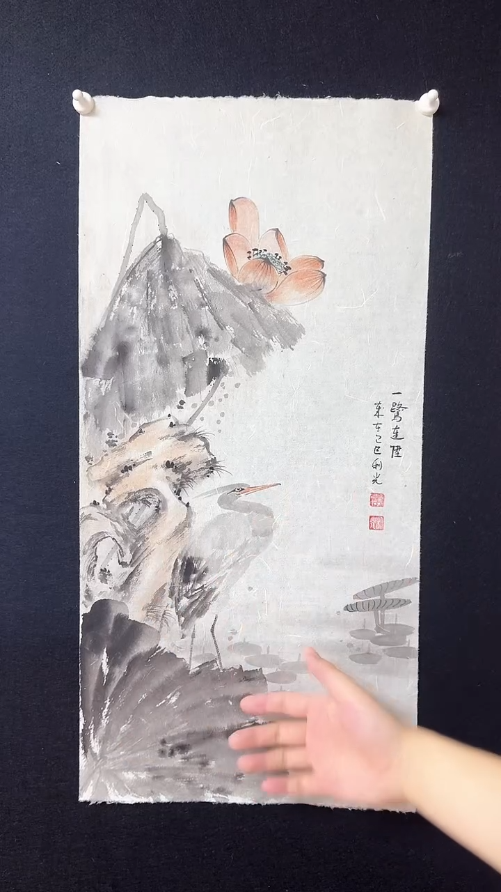 【闪购商品】国画水墨花鸟苍鹭