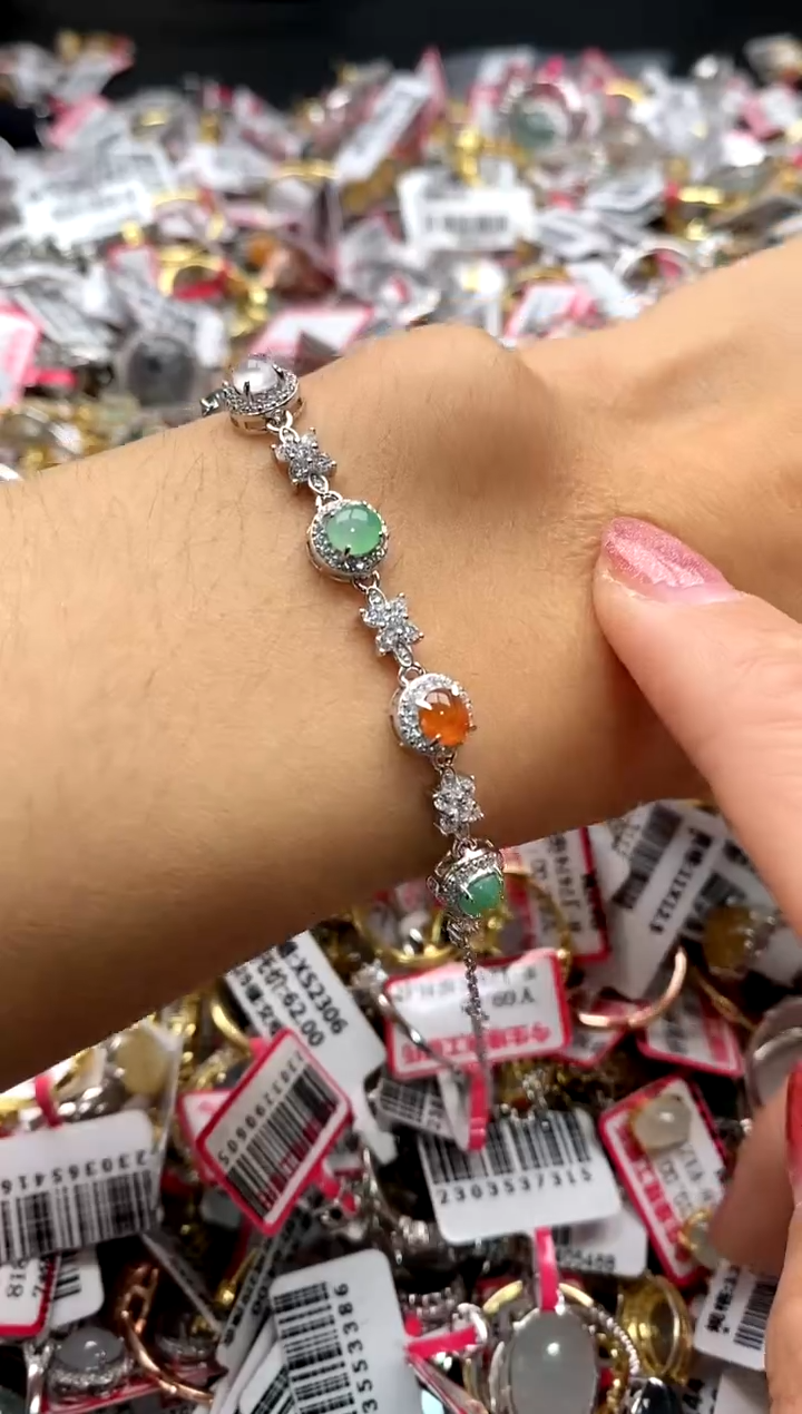 【闪购商品】翡翠戒指银S925镶嵌33333333    1