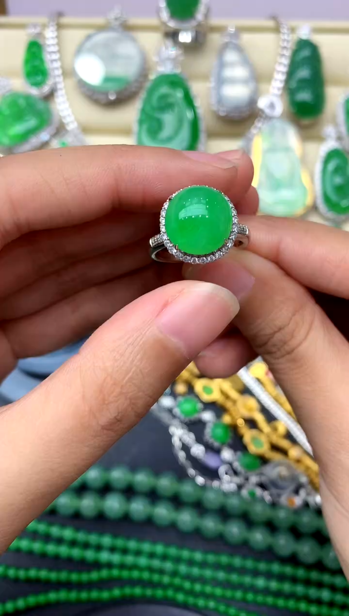 翡翠戒指18K金镶嵌338-中国好珍宝