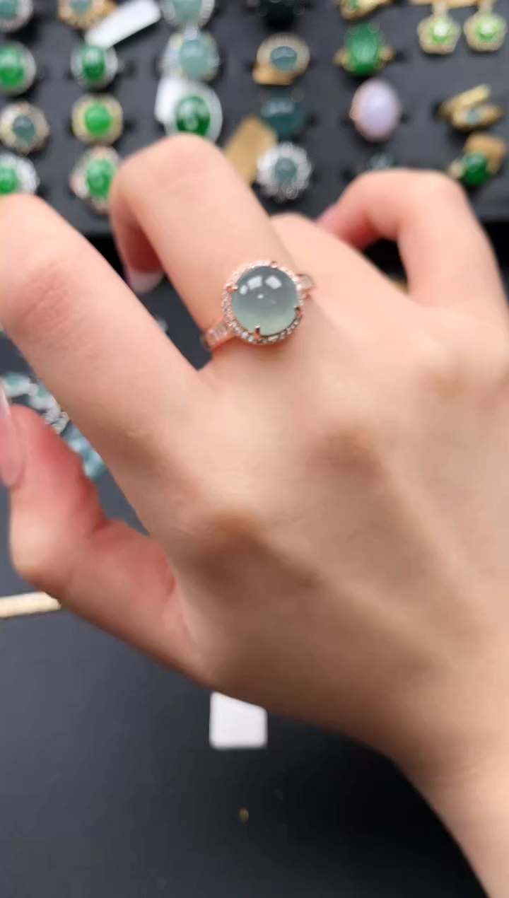 【闪购商品】翡翠戒指银S925镶嵌63141