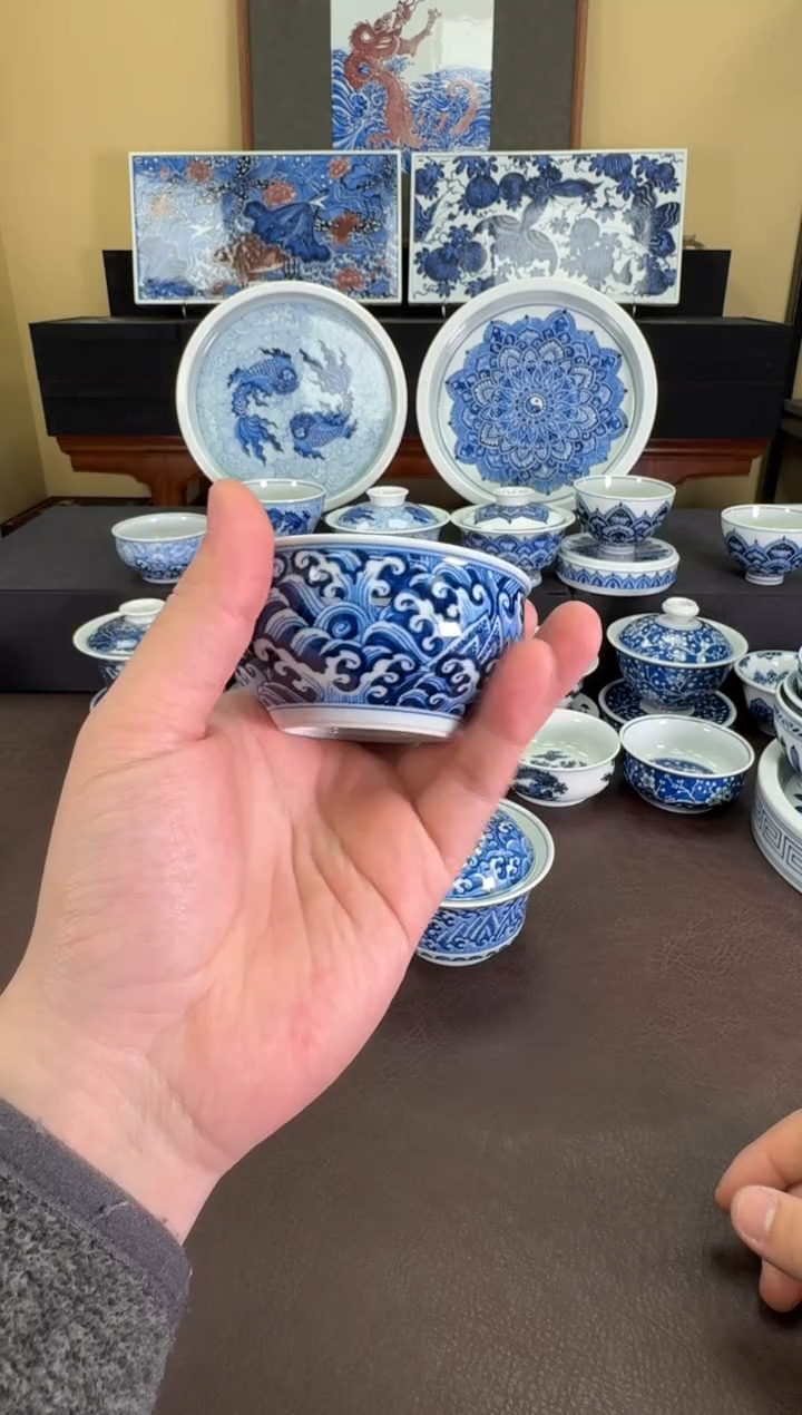 【闪购商品】羿器窑海水团龙禅定杯