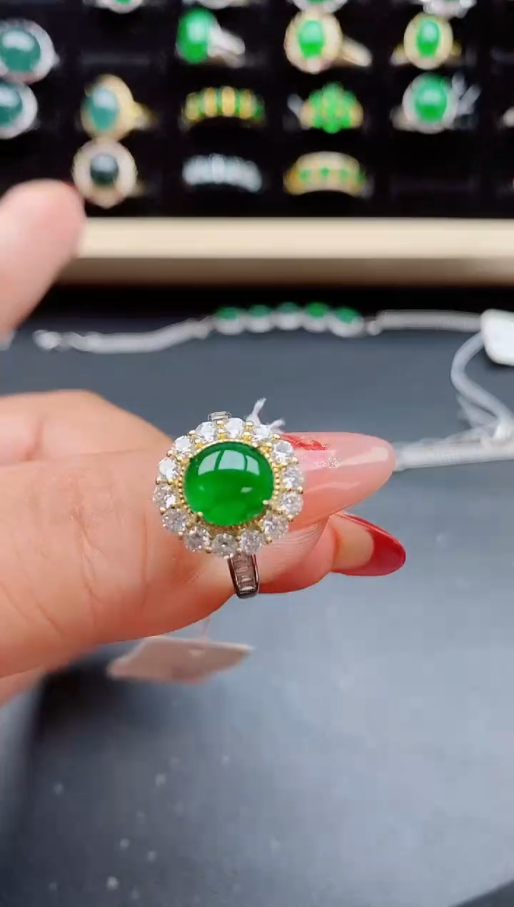 【闪购商品】翡翠戒指银S925镶嵌805050