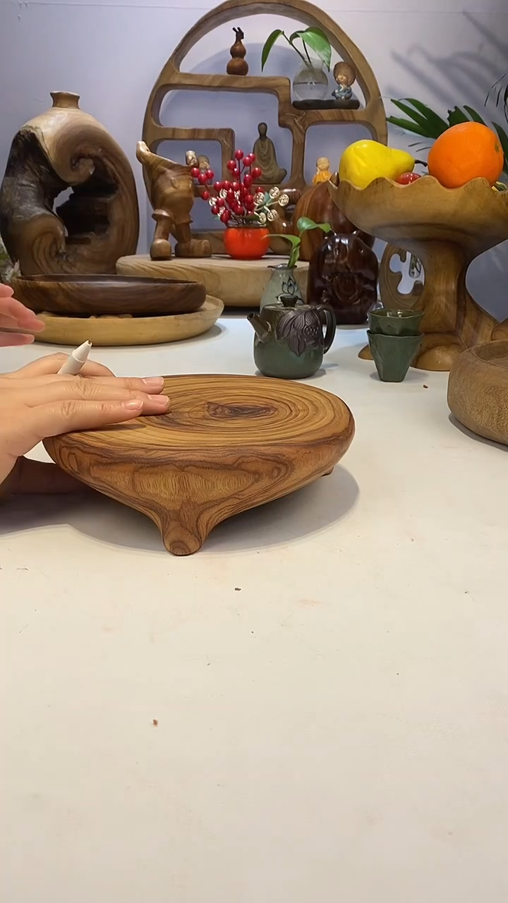 香樟木A12三足圆墩墩/尺寸20*6