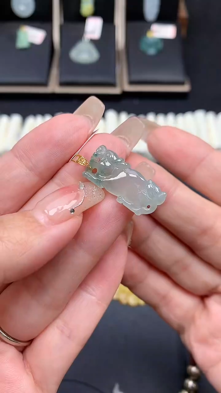 【闪购商品】翡翠吊坠(不含链)18K金镶嵌MS142019