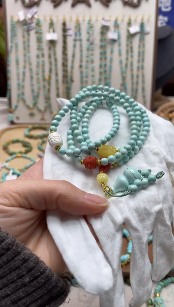 【闪购商品】绿松石毛衣链银S925镶嵌91