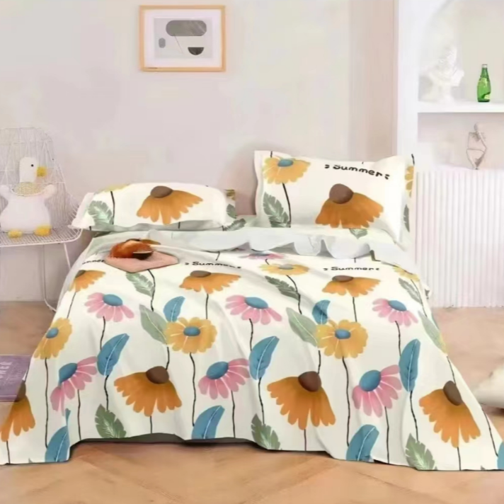 【秋日雏菊】细纹粗布纯棉布头--130*240