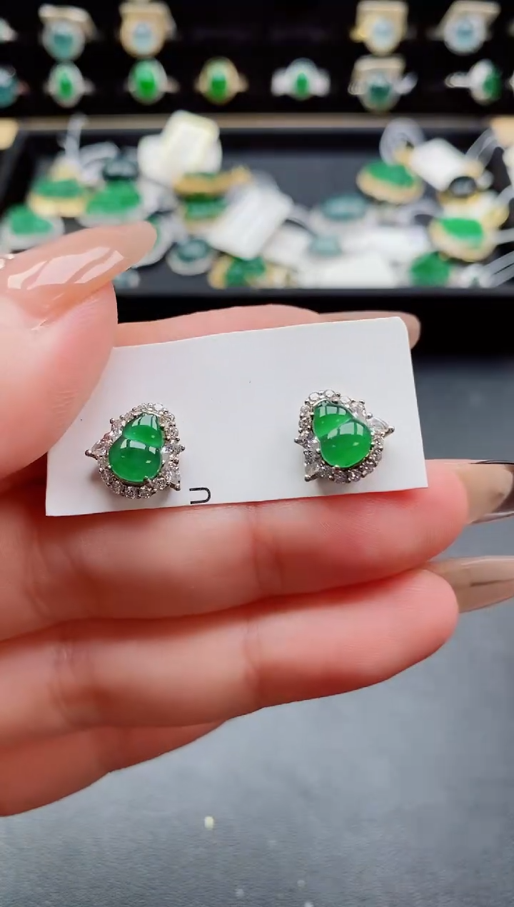 银S925镶嵌戒指翡翠1