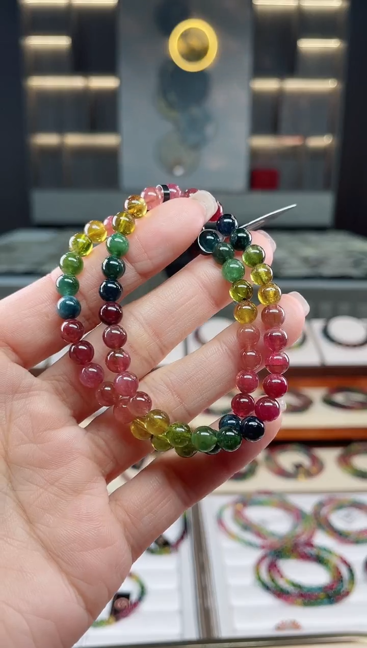 未镶嵌老矿碧玺单圈手串6mm+碧玺多样性发一条T