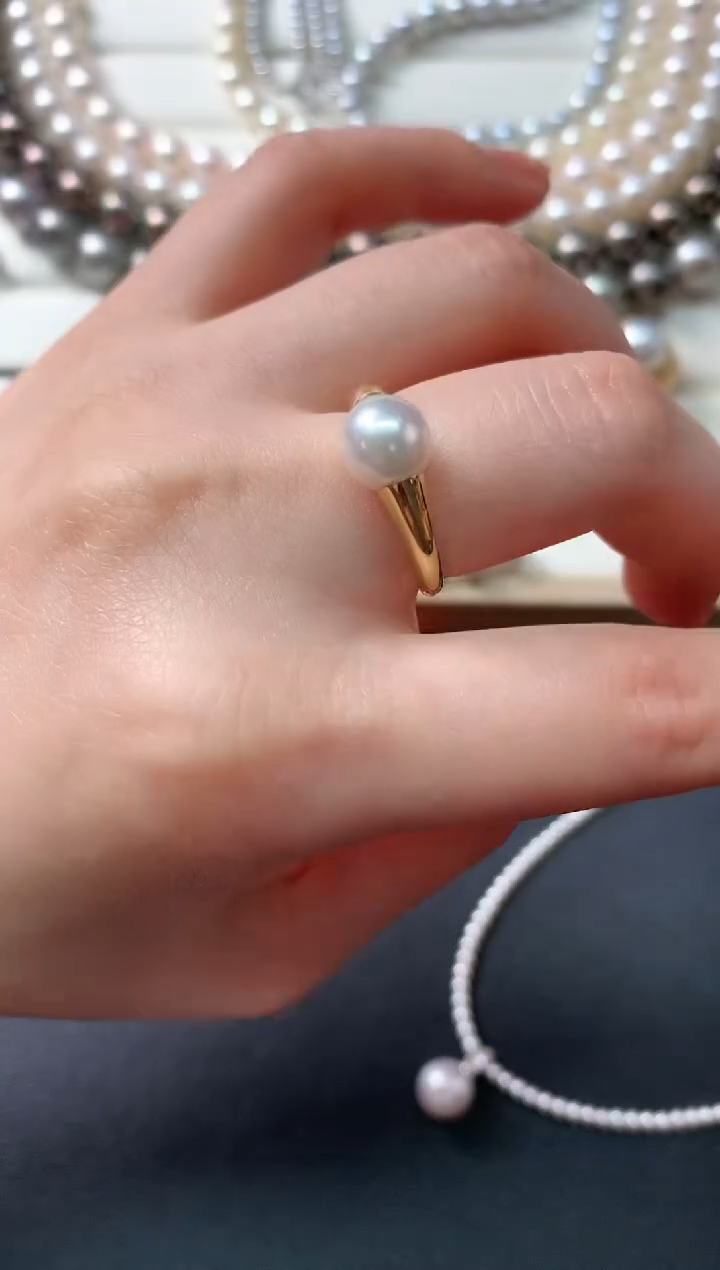 【闪购商品】海水珍珠戒指18K金镶嵌D85|1680