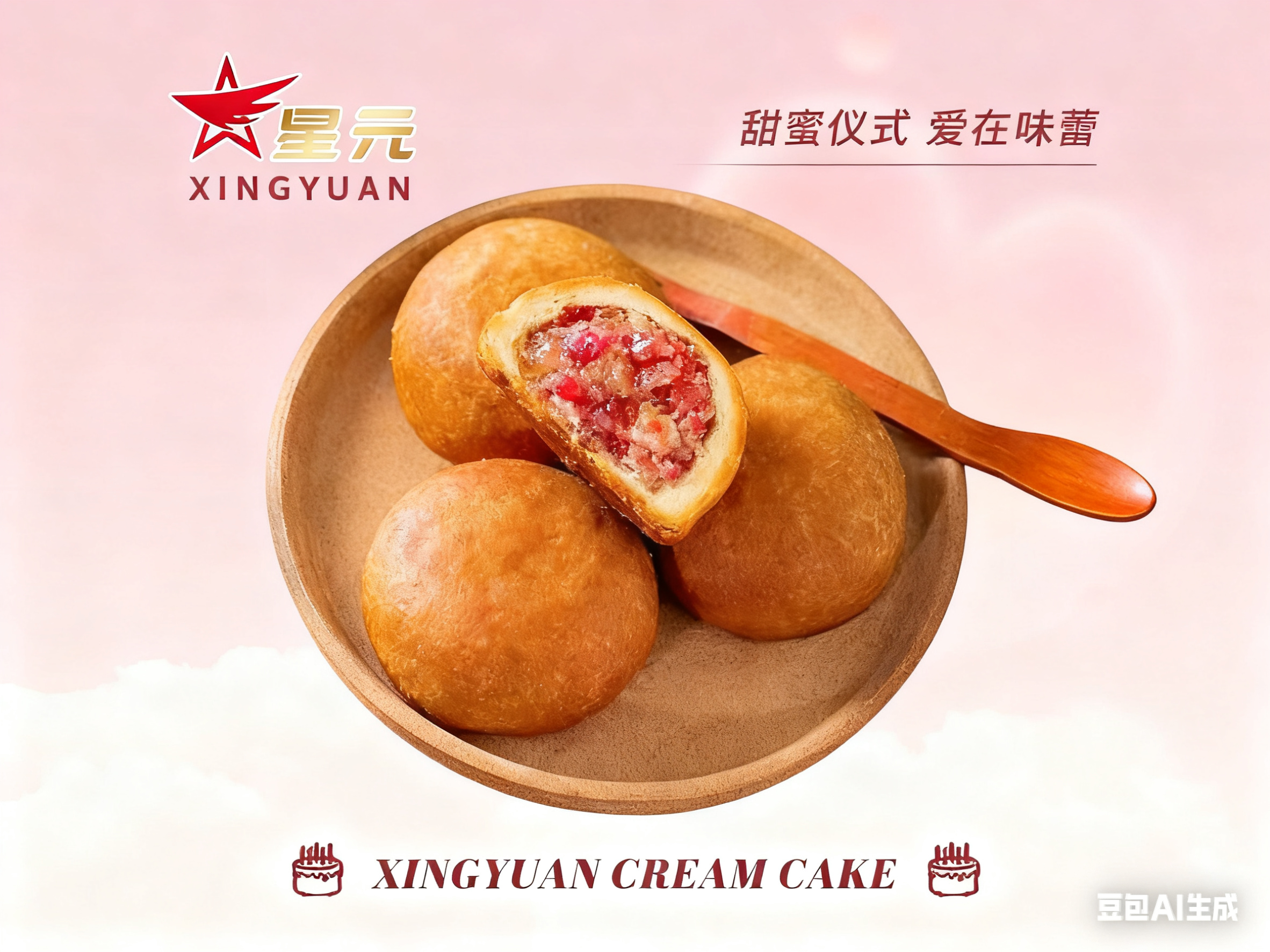 星元 五个一筒火腿月饼