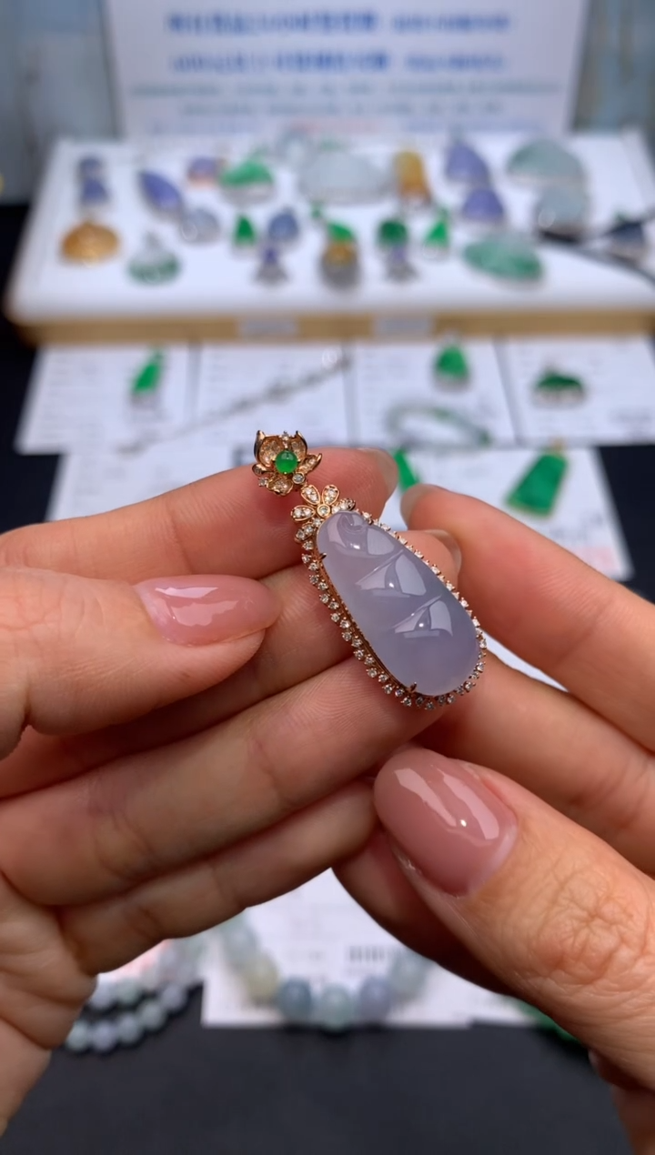 【闪购商品】定制翡翠18K金镶嵌模式推广期24小时鉴赏期