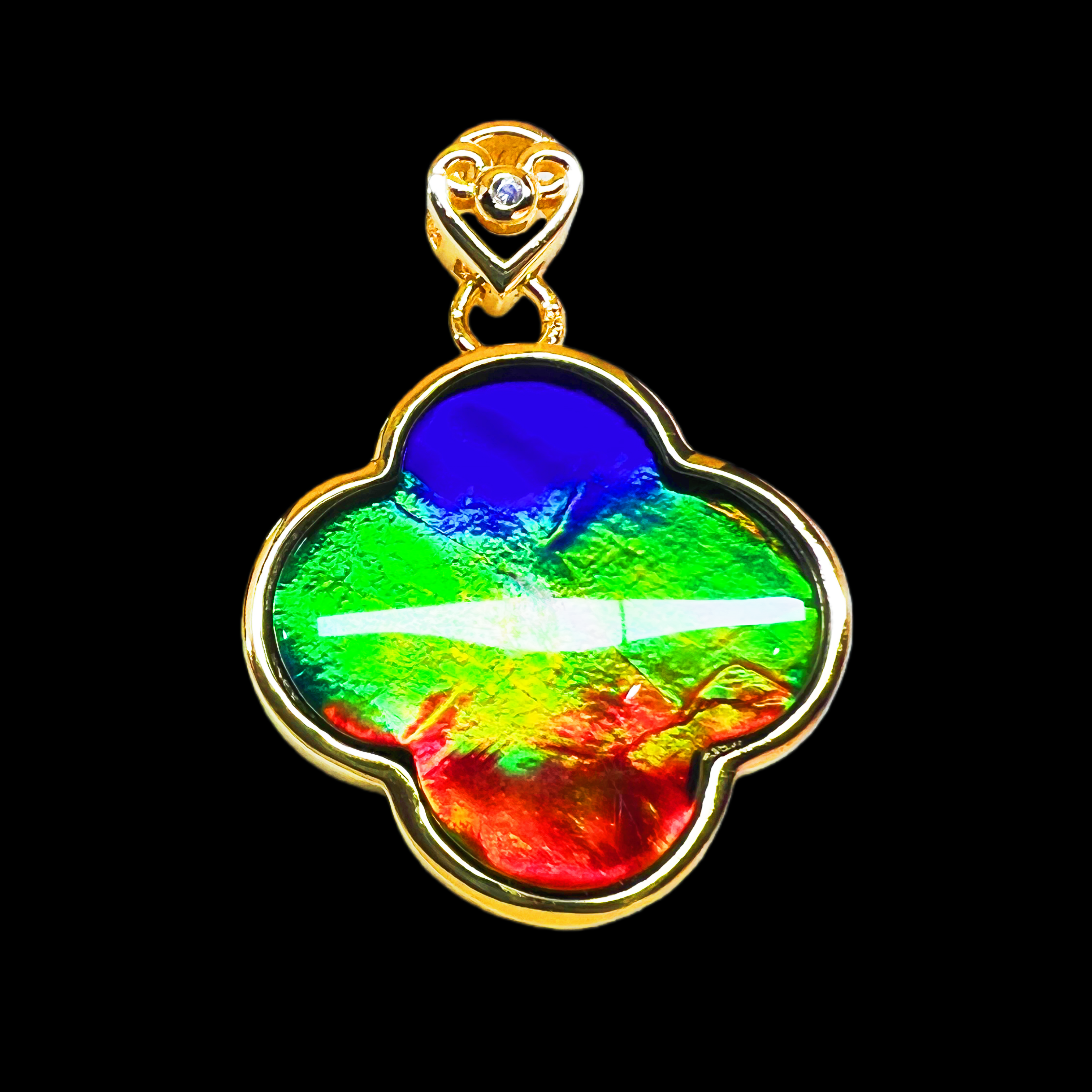 【斑彩-四叶草】22mm 三色 加拿大 N-43 YS-D 创意饰品 D6