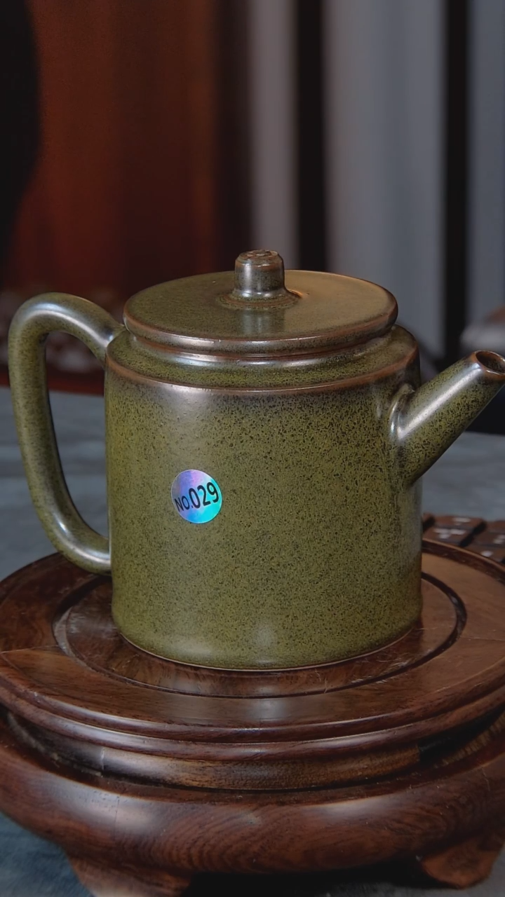 【闪购商品】壶景韵堂仿清官窑制茶叶末釉时大彬壶蛇皮绿