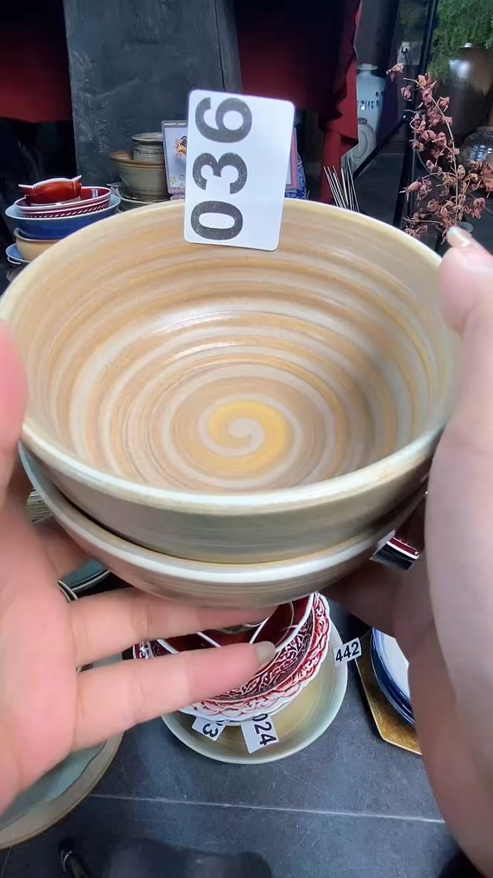 【闪购商品】碗036手工手刷汤碗2只       