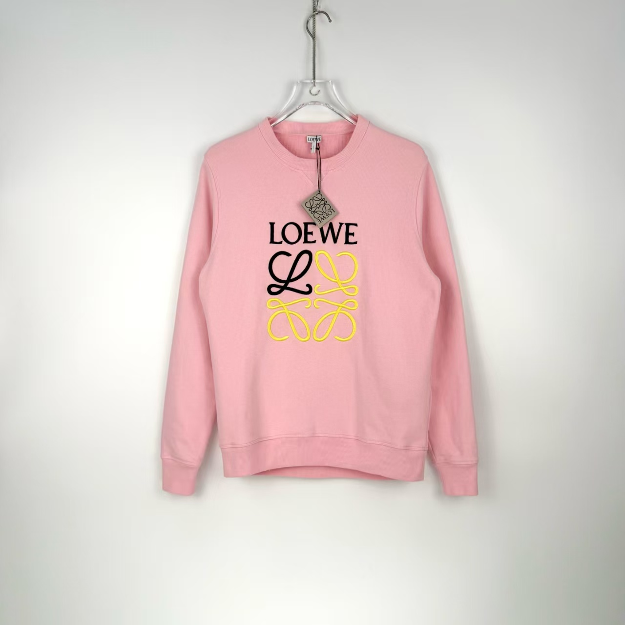 未使用 LOEWE/罗意威 圆领徽标长袖 粉色/S