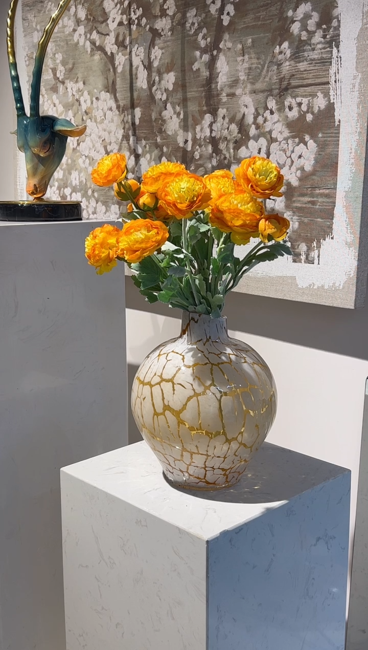 【闪购商品】琉璃冰裂纹花瓶（不含花）