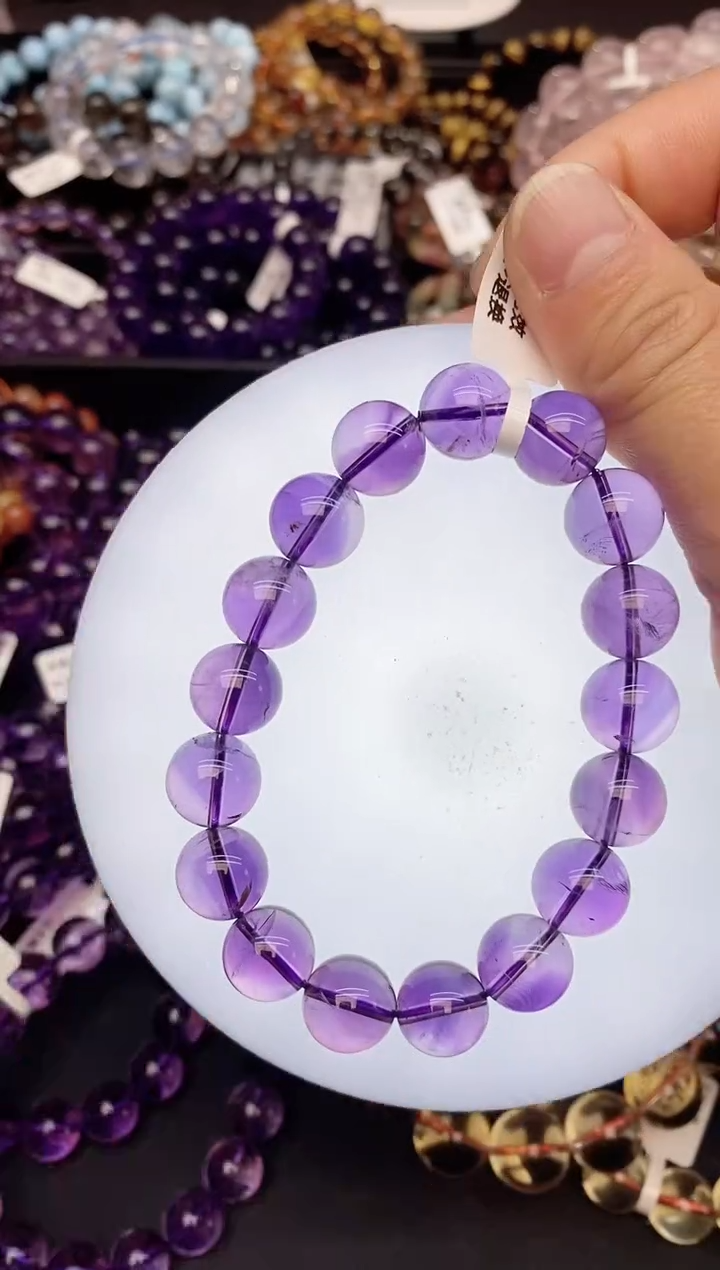 【闪购商品】水晶手链未镶嵌69a紫水晶12mm