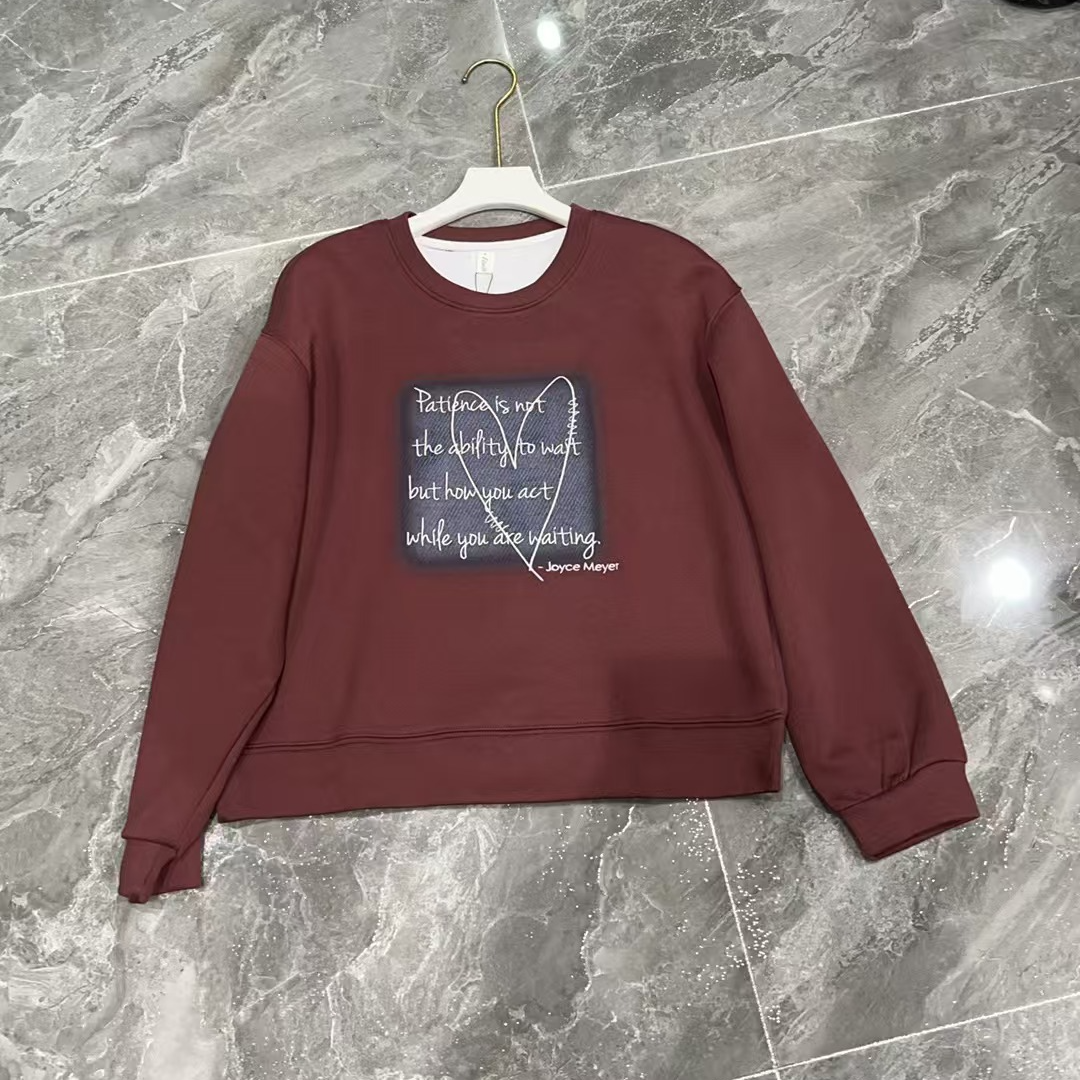 2024秋季新款圆领字母卫衣休闲时尚百搭女士显瘦上衣82818长53